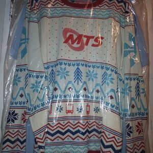 Ugly Christmas Sweater Red and Blue Patterned Sweater